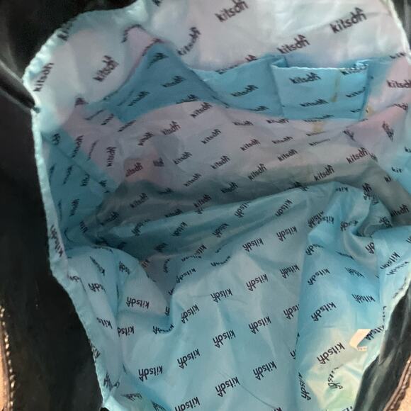 Kitson Los Angeles Pink Sequin Black Trim Tote Bag - Picture 5 of 9